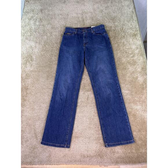 Eddie Bauer Straight Jeans Womens Size 8 Blue Denim Stretch High Rise E364 - Picture 1 of 13
